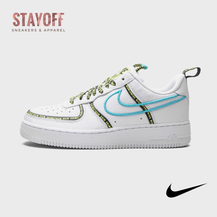 air force 1 07 trainers white white volt laser blue black