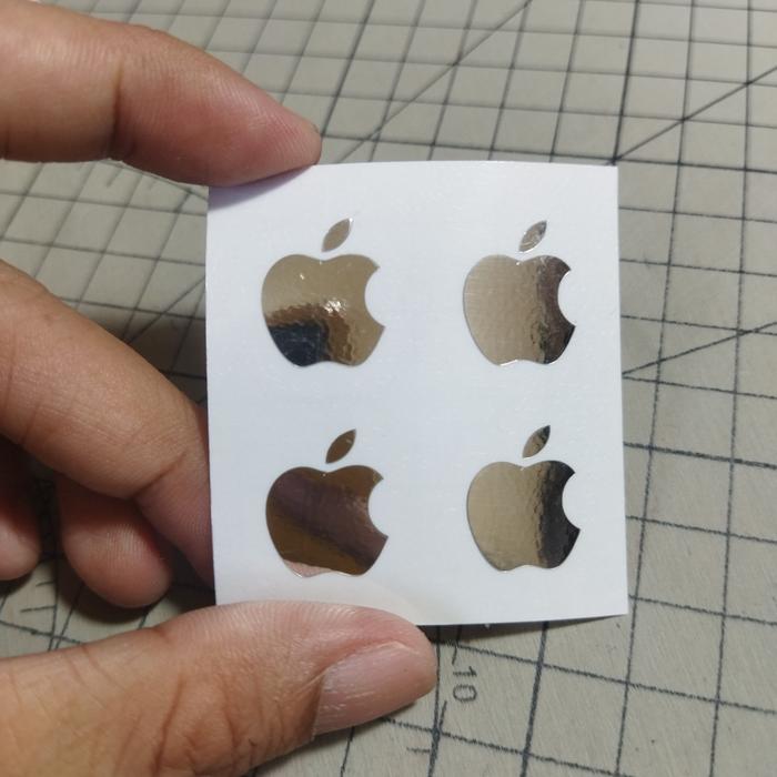 Gambar STICKER CUTTING LOGO APPLE IPHONE UNTUK HANDPHONE GADGET - Chrome Silver dari Three Sixty Toys undefined Tokopedia