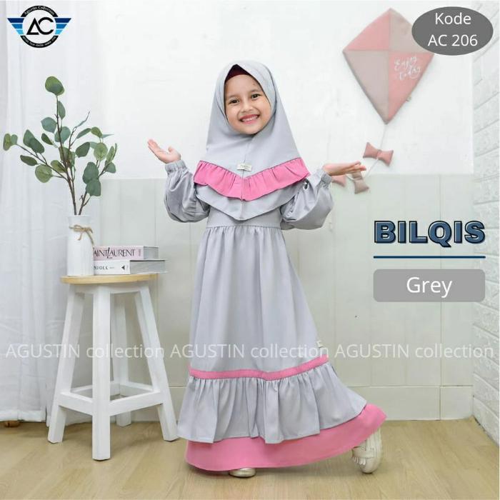 Gambar GAMIS ANAK SET BILQIS - Abu-abu, S dari Agustin_Collection undefined Tokopedia