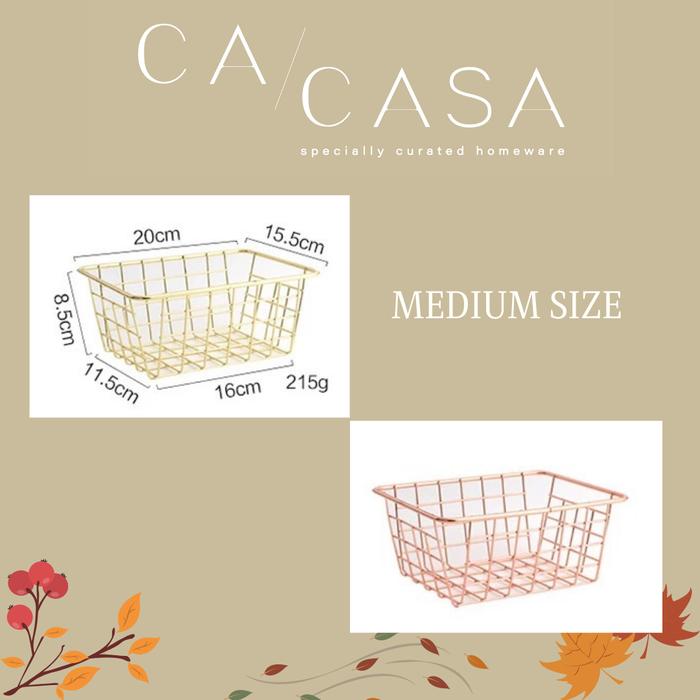 Gambar Nordic Rose Gold & Gold Storage Organizer - Keranjang Penyimpanan - Gold, M dari Ca Casa undefined Tokopedia