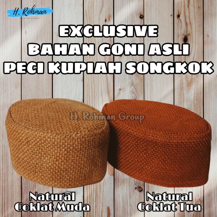 Gambar Peci Kupiah Songkok Klasik Bahan Goni Grade A/ Dalam lapis kain tebal - Coklat Muda, No 4 dari Warung Santri03 undefined Tokopedia