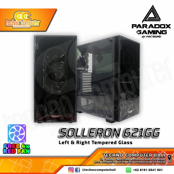 Gambar CASING PARADOX GAMING SOLLERON 612GG - ATX Case Free 4x120mm RED Fans dari Techno Computer Bali undefined Tokopedia
