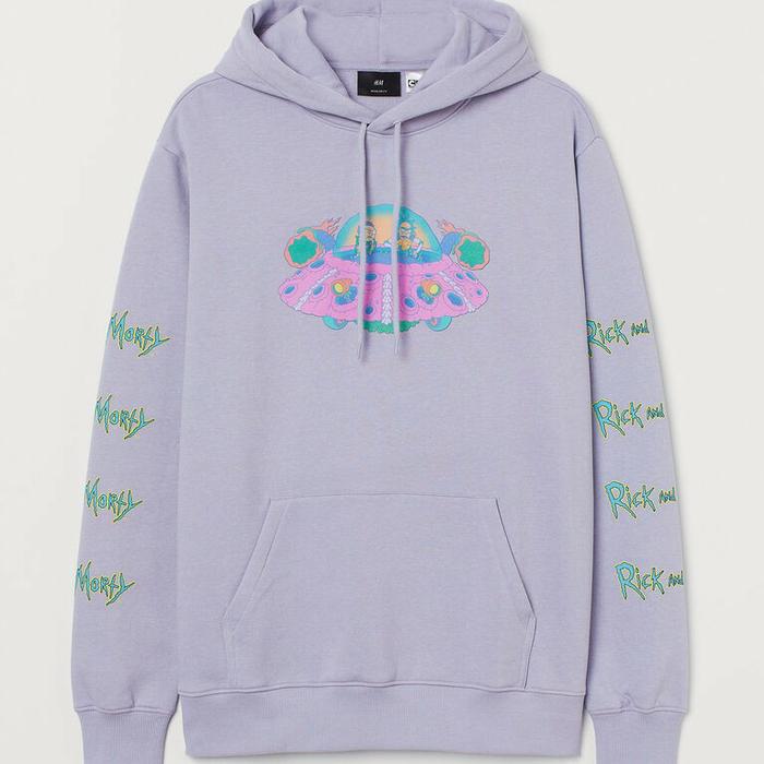 Printed Hoodie Rick And Morty Sweatshirt H&m Rick And Morty