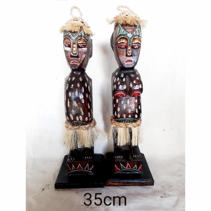 Gambar Patung kayu Bali antik set 2 tinggi 35 cm Pajangan patung kayu - Patung motif 9, 35 cm dari Dewata Art Shop undefined Tokopedia
