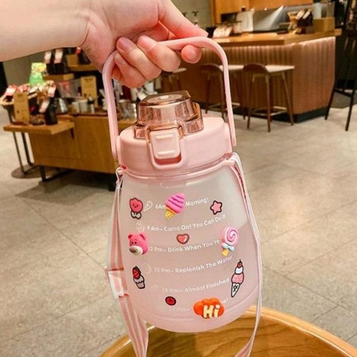 Gambar Botol Minum Motivasi Viral Korea 1,3L 1300l - Merah Muda dari EClaBy undefined Tokopedia