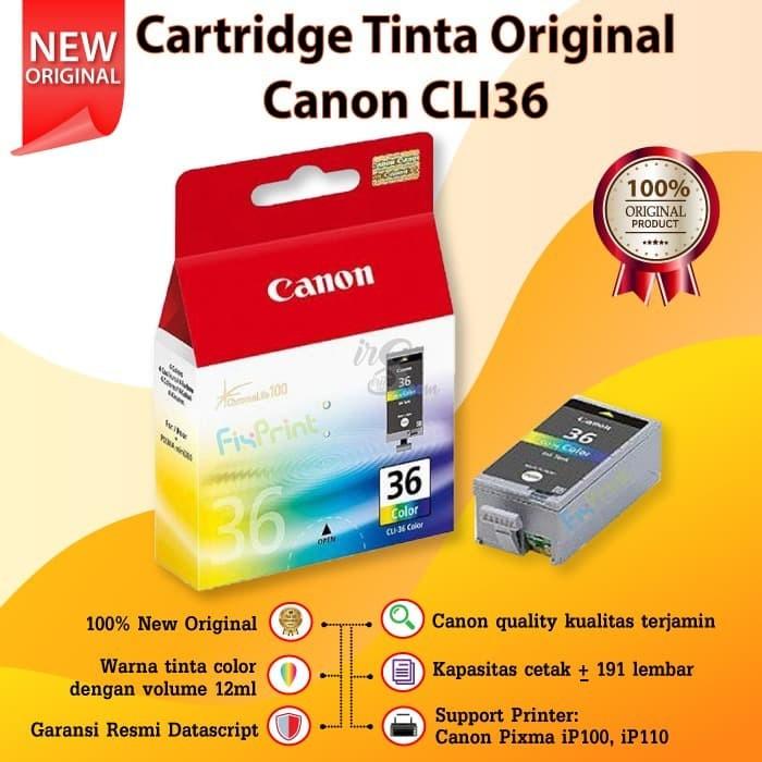 Gambar Cartridge Canon CLI-36 Colour CLI36 CLI 36 Tinta Printer IP100 IP110 - Original dari FixPrint Plus undefined Tokopedia