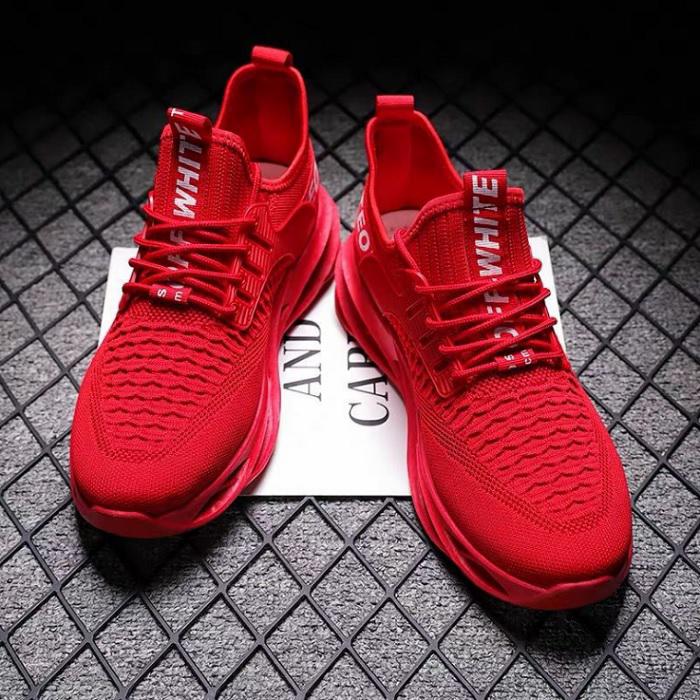 Gambar SEPATU KETS PRIA OLAHRAGA SPORT OFF WHITE RUNNING SHOES SLIP ON MURAH - Red, 39 dari Tasmurah Ok New Generation undefined Tokopedia