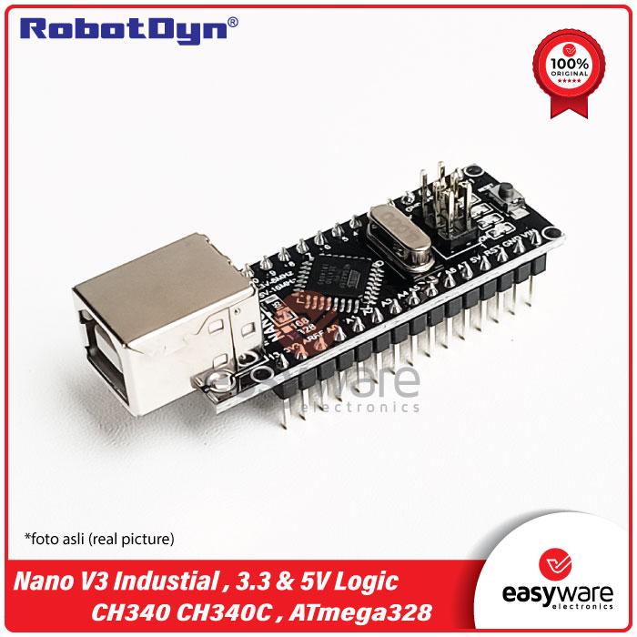 Gambar RobotDyn Nano Industrial 3.3V 5V CH340 CH340C Nano V3 Industrial - 3.3V, UNSOLDERED dari EasyWare Electronics undefined Tokopedia