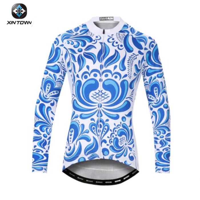 Gambar Baju Jersey Sepeda Lengan Panjang Wanita / XINTOWN BLUE LEAF - S/M dari Arsuxeo Indonesia undefined Tokopedia