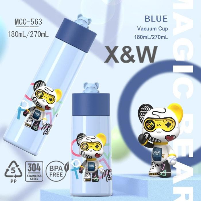 Gambar Magic Bear Botol Minum Anak MCC-563 Vaccum Flask 270ml Dengan Pegangan Silicone Portable Water Resistant BPA Free - Biru Muda dari Ollahomeliving undefined Tokopedia