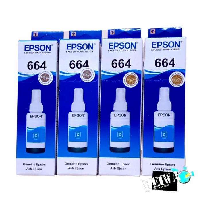 Jual Tinta Printer Epson L455 L120 L200 L310 L360 Original 664 Cyan - Biru  - Jakarta Selatan - Meiwa Store | Tokopedia