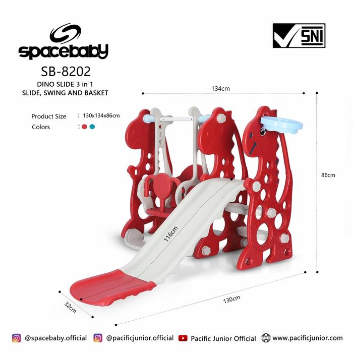 Gambar Mainan anak model perosotan dyno product : space baby - Merah dari Toko Sepeda Sumber Rezeki Cabang undefined Tokopedia
