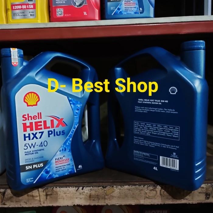 Gambar Oli Mesin Shell Helix HX7 Plus 5W40 - 4 liter | JAMINAN ORIGINAL 100 % dari Dbest Motor undefined Tokopedia