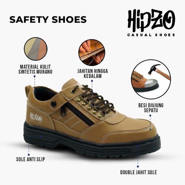 Gambar Sepatu Pria Safety Sepatu safety Boots Hipzo Original 100% Untuk Pria - Cream, 39 dari Safety Boots Pria undefined Tokopedia