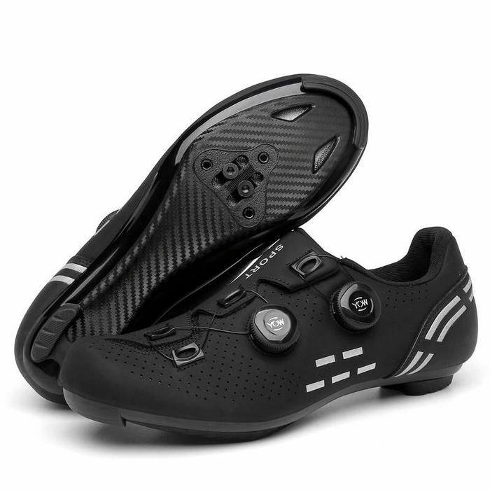 Sepatu Sepeda Black Road Cycling Shoes Santic Apollo Lock-Free