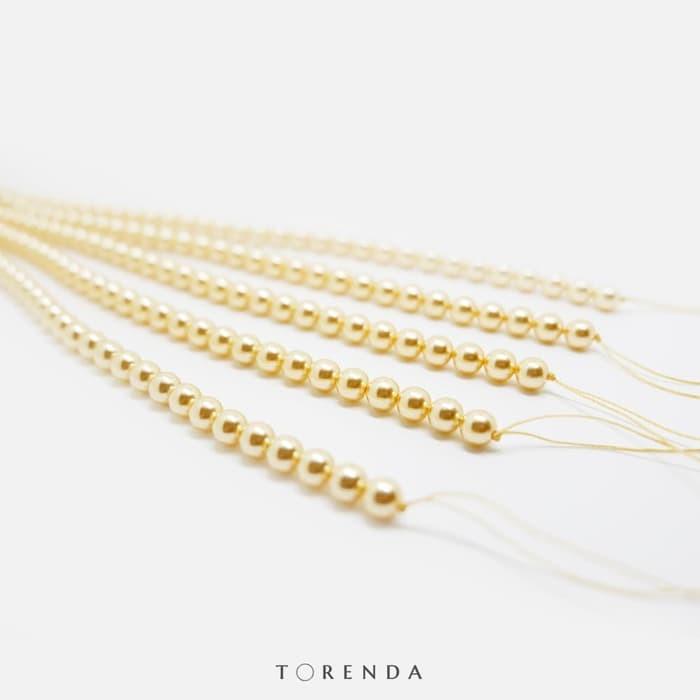 Gambar Torenda Pearl Mutiara T5810 Payet Jahit 4mm - Varian Warna/PCS - Gold dari Torenda undefined Tokopedia