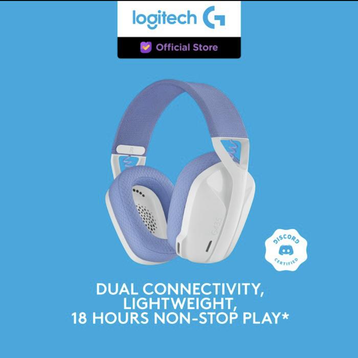 Gambar Logitech G435 Wireless + Bluetooth Gaming Headset Lightweight G 435 - Putih dari Click & Go Tokopedia undefined Tokopedia