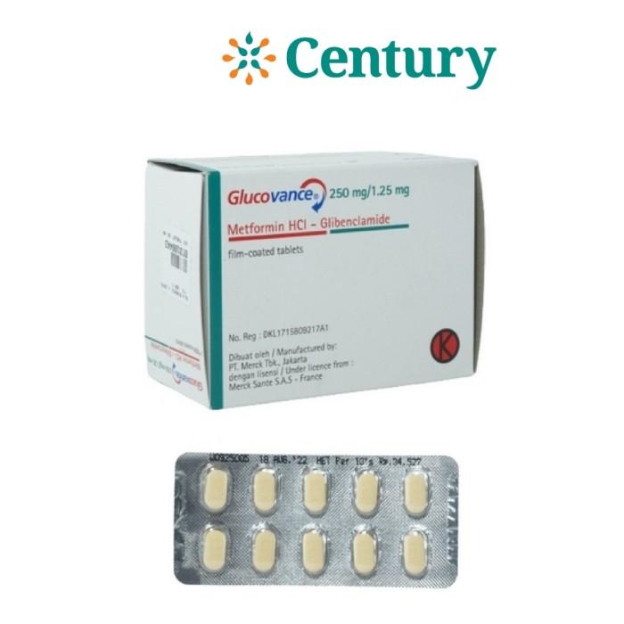 Gambar GLUCOVANCE 1.25MG TAB 10 TABLET / METFORMIN / GLIBENCLAMIDE / DIABETES dari Apotik Century undefined Tokopedia