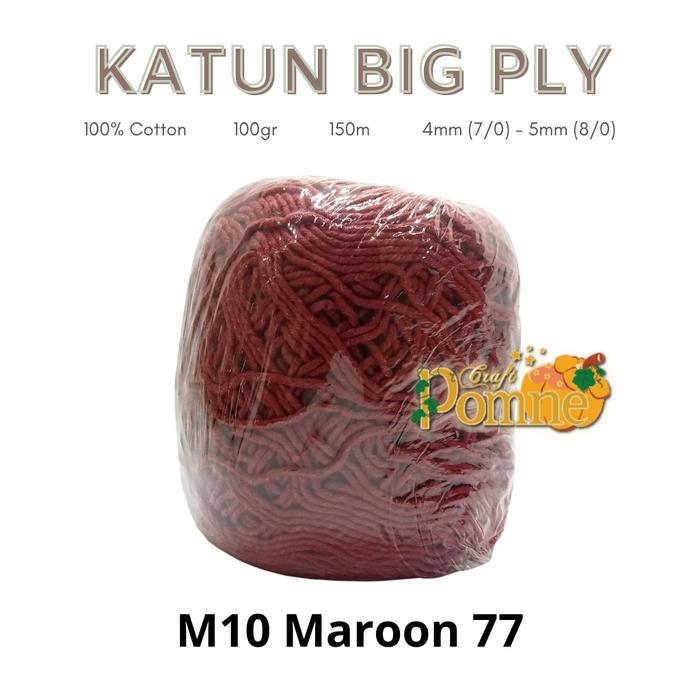 Gambar Benang Rajut Katun Big Play - Rak 1 - 150 gr - M10 Maroon 77 dari POMNE CRAFT undefined Tokopedia