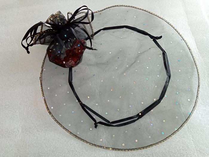 Gambar Tas Kantong Serut Bulat 26cm Pouch Kain Gift Wrap Cute Packaging - Hitam Polkadot dari Monte Grosir undefined Tokopedia