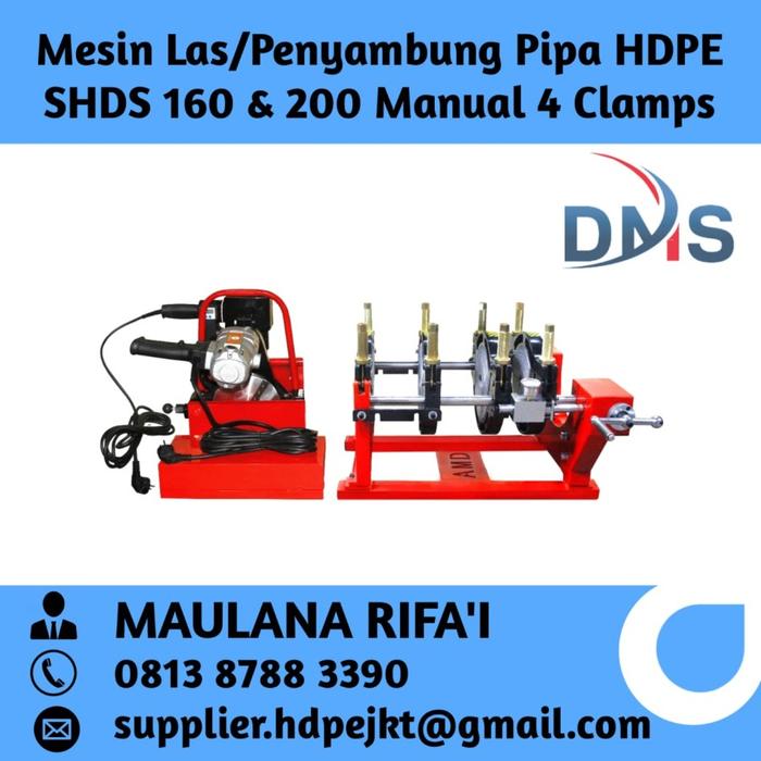 Gambar Alat Penyambung Pipa - Mesin Las Pipa HDPE SHDS 200mm Manual 4 Clamp dari SupplierMesinHDPE undefined Tokopedia