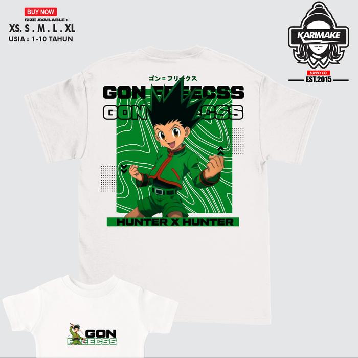 Gambar Kaos Baju Anak HUNTER X HUNTER GON FREECSS Kaos Anime - Karimake - V1 - PUTIH, XS dari KRMK Karimake undefined Tokopedia