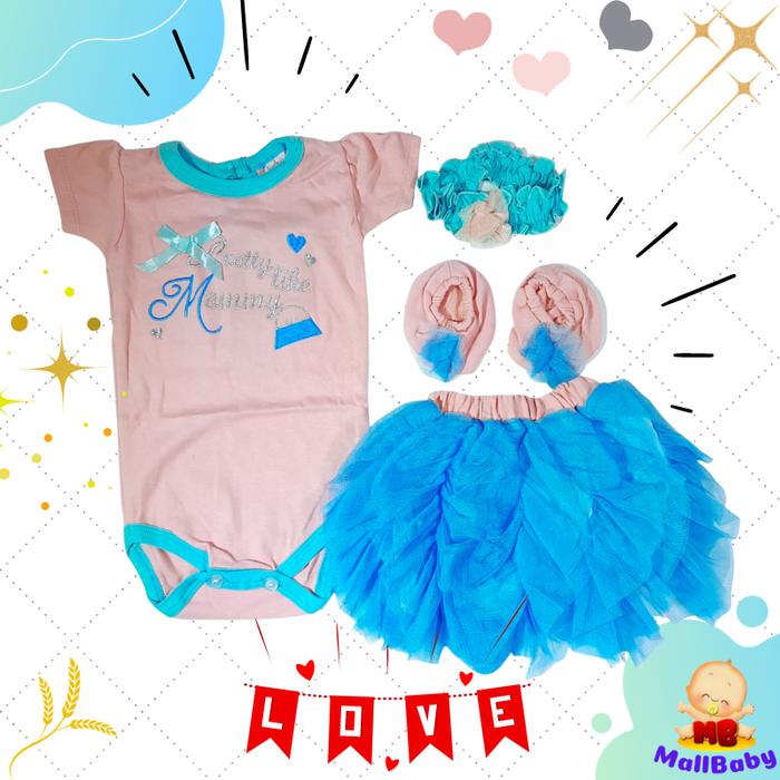 Gambar Baju Bayi Perempuan Jumper Rok Bandana Sepatu PRETTY - Warna C dari Mall-Baby undefined Tokopedia