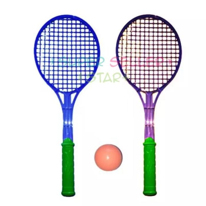 Gambar MAINAN ANAK RAKET BADMINTON PLASTIK 1 SET (2PCS) / RAKET BULU TANGKIS dari Super Seller Star Plus undefined Tokopedia