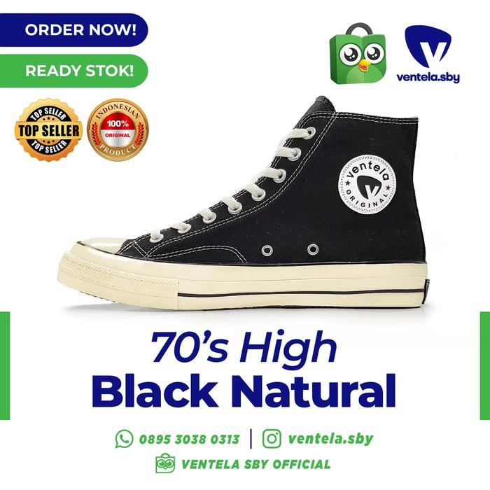 Ventela Back to 70's High Black Natural Harga Baru 36