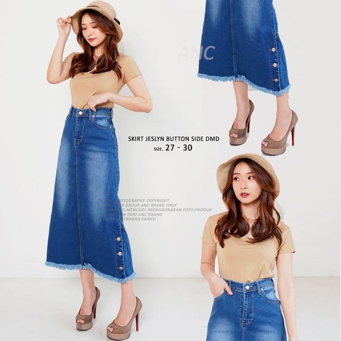 Gambar Fashion Rok Jeans - Rok Jeans Kancing Bawah - Skirt Jeslyn, 29 dari ANCIENSHOP_NEW undefined Tokopedia