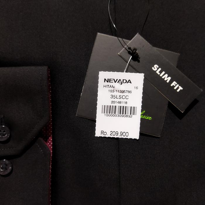 Gambar Kemeja Panjang Alisan Pria SLIM FIT Hitam Polos - LSCC size 16 dari My Hijrah Shop undefined Tokopedia