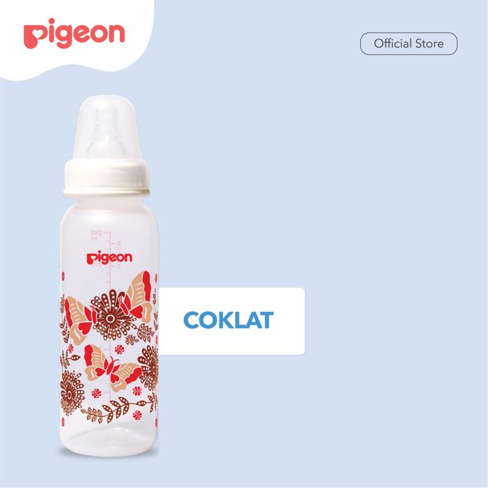 Gambar PIGEON Botol Susu Bayi Pp Rp 240Ml Batik Kupu With S-Nipple Size M - Coklat dari Pigeonbabyindonesia undefined Tokopedia
