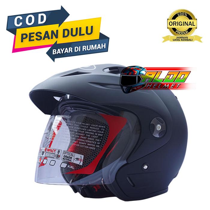 Gambar HELM KYT ROMEO SOLID BLACK DOFF HALF FACE / JUAL JPX / INK / CARGLOSS - SIZE L dari aldohelm2 undefined Tokopedia