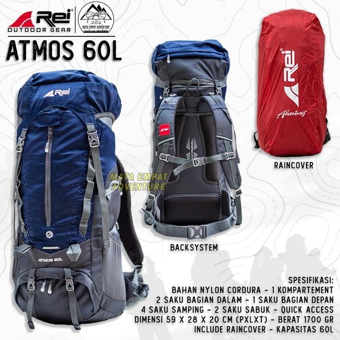 Gambar TAS GUNUNG CARRIER AREI ATMOS 60LITER KERIL PUNGGUNG HIKING CAMPING - Navy dari Mata Empat Adventure undefined Tokopedia
