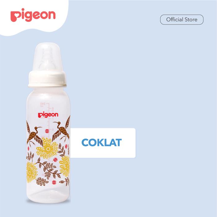 Gambar PIGEON Botol Susu Bayi Pp Rp 240Ml Batik Bangau With S-Nipple Size M - Coklat dari Pigeonbabyindonesia undefined Tokopedia