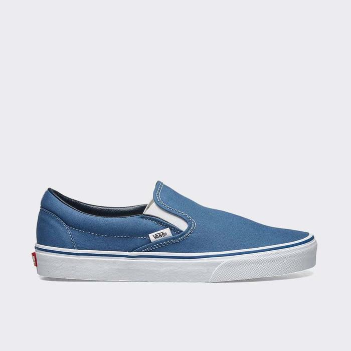 navy vans slip ons
