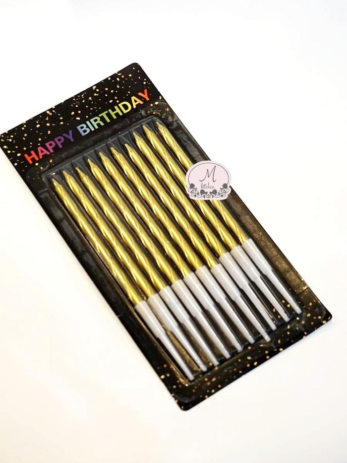 Gambar Lilin Ulir Christmas 9cm - Gold dari M Kitchen undefined Tokopedia