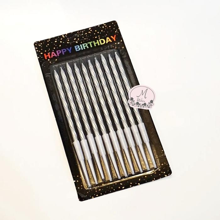 Gambar Lilin Ulir Christmas 9cm - Silver dari M Kitchen undefined Tokopedia