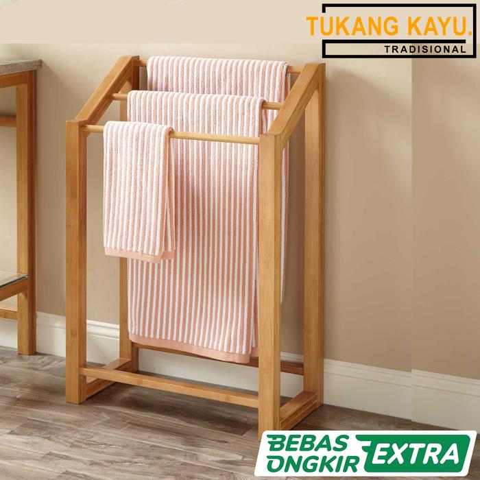 Gambar Bathroom Accessories - Gantungan handuk - Kayu Mahoni dari TUKANG KAYU TRADISIONAL undefined Tokopedia