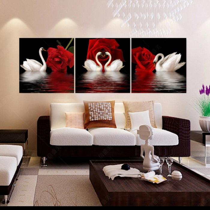Gambar lukisan angsa 3 set ukuran 100×100 dari pratama putra ART undefined Tokopedia