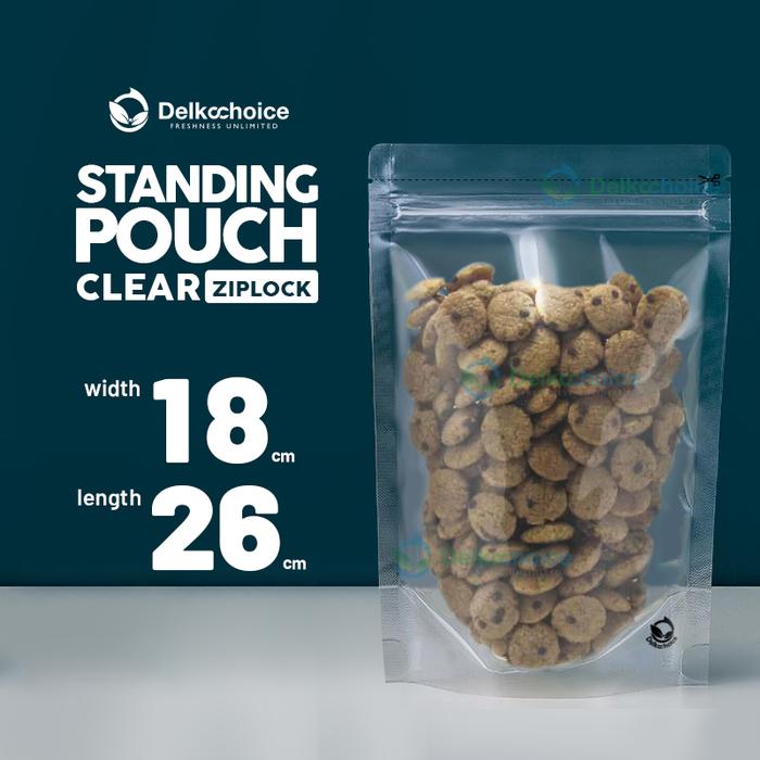 Gambar PLASTIK STANDING POUCH ZIPPER CLEAR | KEMASAN KLIP SNACK - BUBUK 18x26 dari Buana Packing undefined Tokopedia