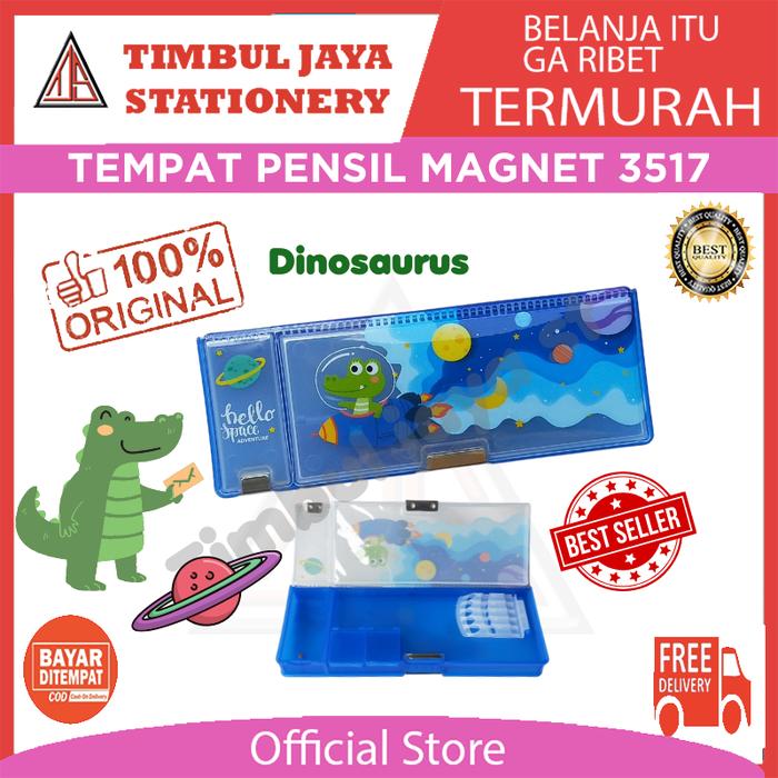 Gambar Tempat pensil anak aesthetic magnet 3 sekat Unicorn Dino Animal 3517 - Dino dari TIMBUL JAYA STATIONERY undefined Tokopedia