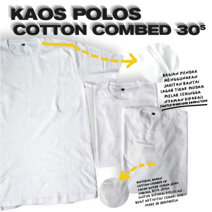 Gambar Kaos polos Abu Misty - Putih, M dari fighterworkshop undefined Tokopedia