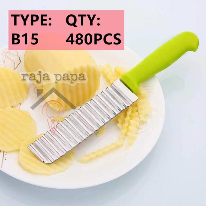 Gambar Rapa Pisau Kentang Pisau Ulir Kentang Bergelombang Wave Knife Chitato - Kuning dari RatuMama undefined Tokopedia