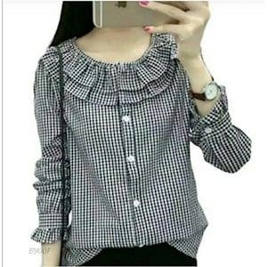 Gambar baju wanita blouse cewek terbaru modis kasual kerja santai kuliah - BLACK dari AMARADIFA ONLINE SHOP undefined Tokopedia
