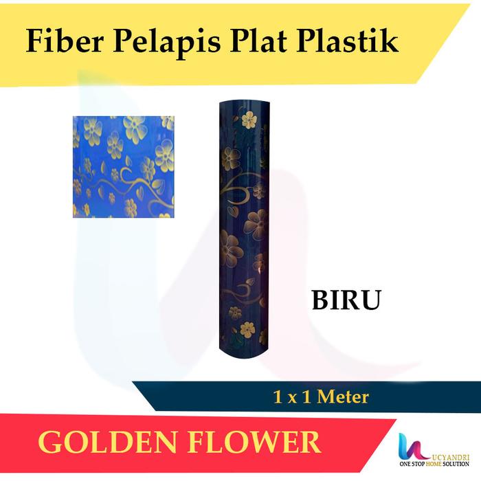 Gambar Plat Pagar Fiber Plastik Penutup Pagar Motif Golden Flower - Biru dari Lucyandri Official Kab. Tangerang Tokopedia