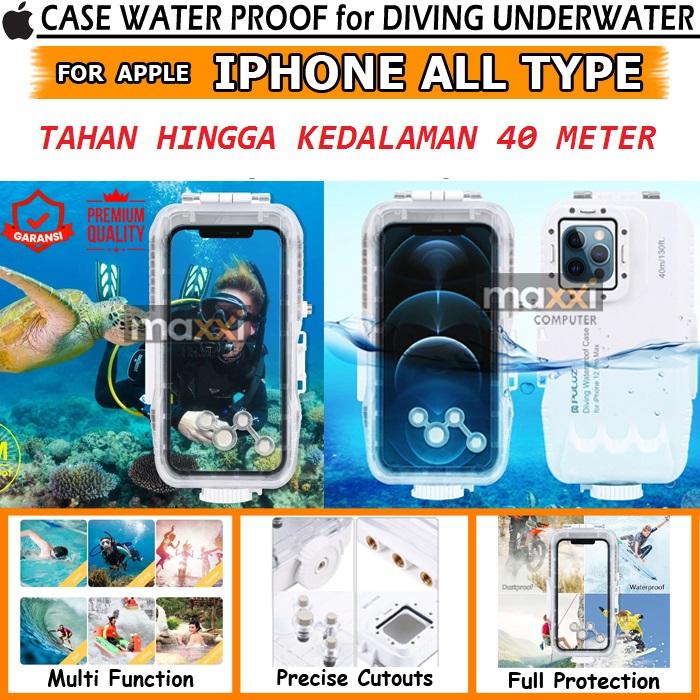 Jual iPhone 11 12 13 Mini Pro Max Waterproof Diving Casing Case
