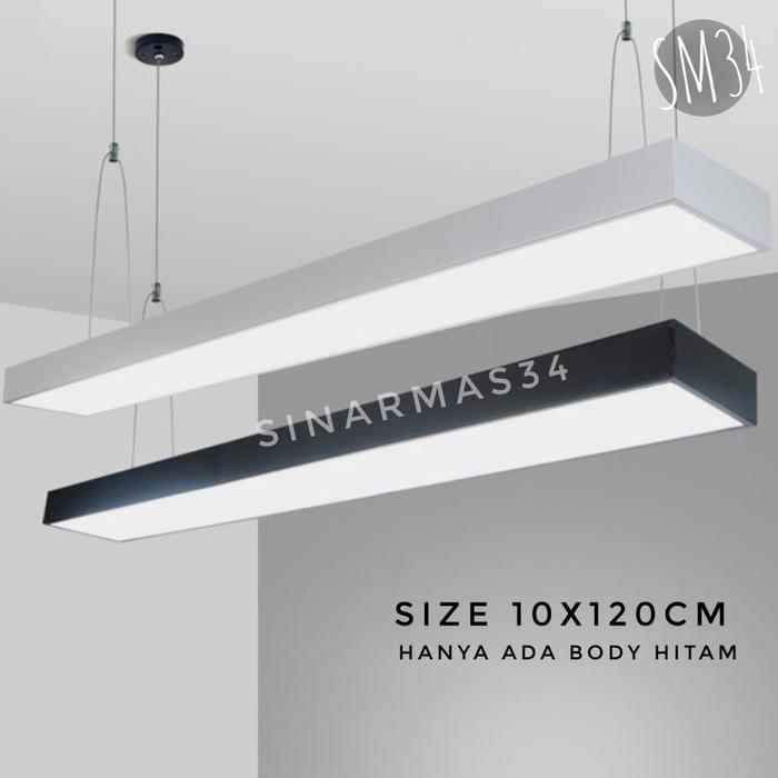 Jual Lampu Gantung Kantor Office Balok TL LED 10x120cm Minimalis Modern ...