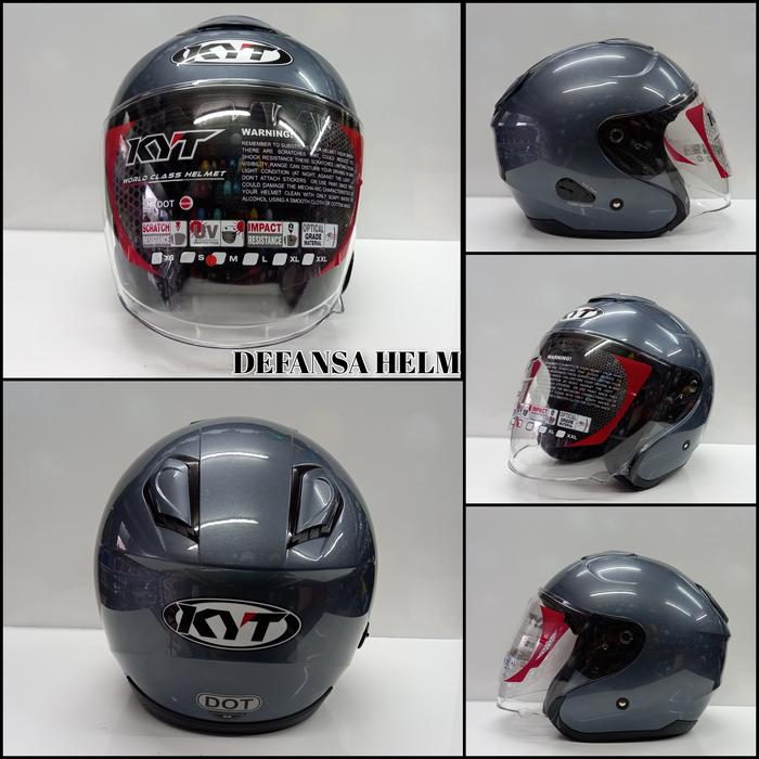 Gambar HELM KYT KYOTO SOLID ORIGINAL - All Grey, L dari Defansa Helm undefined Tokopedia