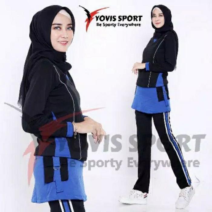 Gambar Setelan Zumba Wanita Olahraga Aerobik Yoga Senam Setelan Yovis Sport - Ayu Hitam Biru, XL dari WAW BANDUNG undefined Tokopedia